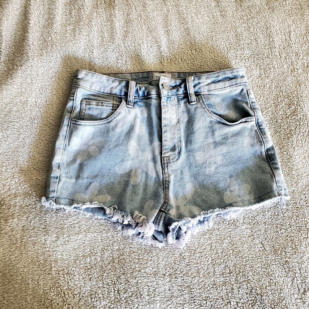 Rue 21 Blue F Jean Shorts 5 Pockets Spring Summer Preppy Beachy